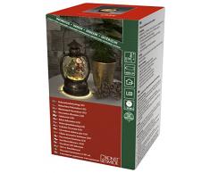 Konstsmide - Lanterna LED con Palla di Vetro e Neve, plastica, Scena di Babbo Natale, Round 20cm