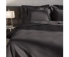 Heckett Lane Biancheria da Letto 100% Cotone makò Satinato Puntini 140 x 220 (60 x 70) Dark Gull Grey
