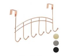 Relaxdays, Rame Appendiabiti, Asta Arcuata, 6 Ganci, da Appendere, Porta Spessa, Metallo, 21x40x10,5cm, Ferro, 21 x 40 x 10,5 cm