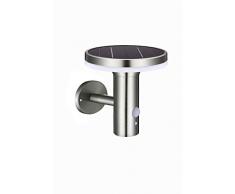 Velamp Devils Applique LED a Ricarica Solare. 600 Lumen, con rilevatore di Movimento. Impermeabile IP44, per Giardino, Patio, Balcone, terrazzo, Silver