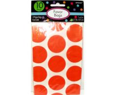 Amscan Candy Buffet Polka Dots 10 Borse Treat, Orange
