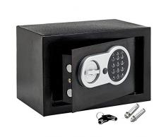 Bakaji Cassaforte a Muro Numerica Digitale 31 x 20 x 20 cm Cassetta di Sicurezza Elettronica Casa Albergo Hotel Safe + 4 x AA Batterie e Chiavi di Emergenza (Nero)