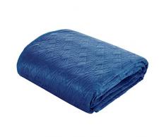 Eurofirany Copriletto Velvet Vellutato Blu Navy copriletto Trapuntato Elegante Elegante Glamour Camera da Letto Soggiorno Camera degli Ospiti Lounge, 170 x 210 cm