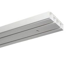 Gardinia Set Binario per Tende GK2 a Due Vie, 150 cm, con forature per Montaggio a soffitto, Bianco