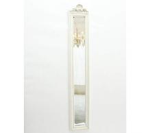 M S L Shell Design Antico Bianco Skinny Specchio, Resina/Vetro, 109 cm
