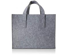 Relaxdays 10021970_139 Cesto Portalegna per Camino in Feltro HxLxP: 34,5 x 43 x 36,5 cm 2 Manici Pieghevole Cesta Portariviste Antracite