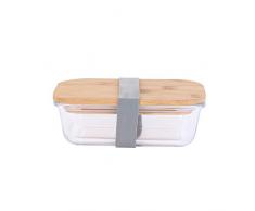 COOK CONCEPT KB6036 - Contenitore per Alimenti, Coperchio in bambÃ¹, Dimensioni: 17 x 13 x 6 cm, Beige