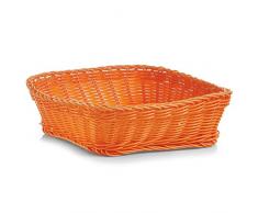 Zeller 18073 - Cestino Quadrato per Pane, in plastica, Colore: Arancione