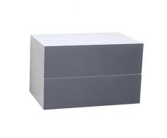 Phönix, Mini cassettiera con Parte Frontale in Vetro, Grigio (Grau)