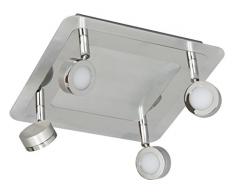 Ranex 10.060.21 (3000.070) Lampade Led 4 Faretti da Soffitto, Cromo, Silver