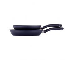 Stylen Cook Ceramic Duo XERADUR - Set di 2 padelle in Alluminio forgiato, 24 e 28 cm, Colore: Nero/Crema