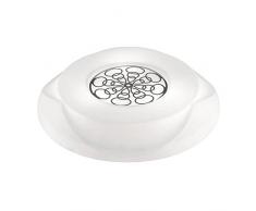 Homemania Lampada a Soffitto Nubes Plafoniera, Bianco in Metallo, Vetro Opalino, 45 x 45 x 10 cm