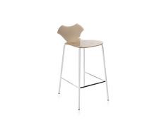 Iplex Design Audrey Stool Sgabello in Plexiglass Colore Pieno, Caffelatte