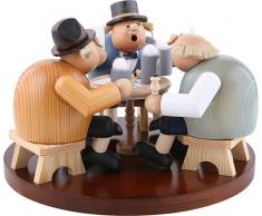 KWO Olbernhau 21540 - Soprammobile Lavorato a Mano, Soggetto: Barista con Clienti, 19 cm