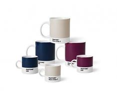 Pantone 18234 Set Porcellana, caffÃ¨ e 3 tazzine da Espresso, Grigio Caldo 2, Blu Scuro 289 e Melanzana 229, Colore: Naturale