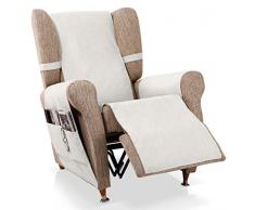 Bartali Copre Poltrona Relax Larissa, Tessuto ciniglia Cotone, 50% Poliestere, Avorio, 1Â Piazza