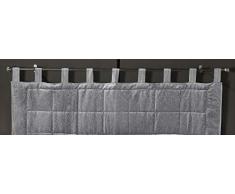 Linder - Testiera per Letto a Balze, 1 27% Cotone 18 percentlino 55% Poliestere (3) 100% Poliestere, Grigio, 160 x 70 cm