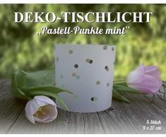 MarpaJansen 486.120-50 - Portacandele in carta trasparente, 9 x 27 cm, colore: Menta