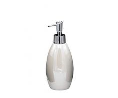 RIDDER Maiden - Dispenser per Sapone in Ceramica, Colore: Bianco Madreperla, ca. 8 x 8 x 19,5 cm