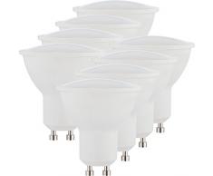 Müller-Licht 400231 a +, set di 8 plastica LED riflettore Essentials sostituisce 50 W, GU10, colore: bianco, 5 x 5 x 5,5 cm
