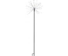 Star Firework Outdoor - Lampada da giardino, in metallo, nero, 110 x 36 cm