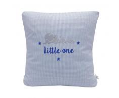 Die GrÃ¤fin - Cuscino a Righe per Bambini, in Cotone Biologico, 30 x 30 cm, Colore: Azzurro