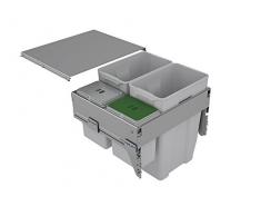 Sige Pattumiera Estraibile Differenziata, Grigio, 600 mm