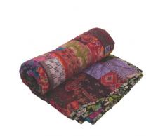 Ian Snow - Trapunta Patchwork in Tessuto Ikat di Seta Riciclato, Multicolore