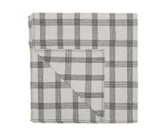 Cala Living Coperta Scozzese a Quadri con remallado perimetrale, Lana, Bianco/Verde, Singolo, 170Â x 130Â x 3Â cm