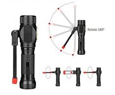 Auto Riparazione COB & 10w LED Luce di Lavoro. Torcia Tattica Pieghevole, Ricaricabile Tramite USB, Colore Nero, Taglia Unica