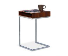 Relaxdays 10020361_126 Tavolino con Piedistallo da/per Soggiorno, Legno, Marrone Naturale, 38x37x61 cm