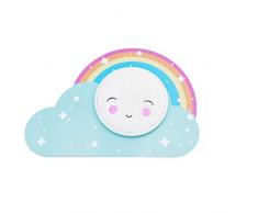 Elobra Wolke Smile Starlight - Lampada da soffitto a LED per bambini, effetto arcobaleno, in legno, 14 W, colore: Pastello