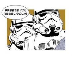 Komar - Quadro da Parete Star Wars Classic Comic Quote Stormtrooper per cameretta dei Bambini, Decorazione, Stampa Senza Cornice Disponibile in 3 Misure, Multicolore, WB120-40x30