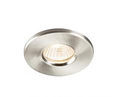 Knightsbridge Faretto da incasso in alluminio con finitura cromata satinata, IP65, GU10/MR16, da bagno