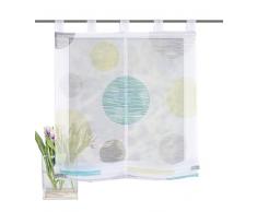Home fashion Voile Tenda con Passanti Stampa Digitale Borden, Poliestere, Verde Mela, 140Â x 120Â cm