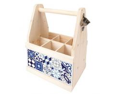 Contento 866659Â Birra Piatto con apribottiglie, Legno, Naturale, 26Â x 17Â x 34Â cm