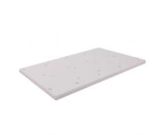 MiaSuite Topper Memory Foam per materasso Piazza e mezzo 130x200x8 Cm. Correttore in Memory Foam alto 8 Cm con rivestimento sfoderabile in Aloe Vera ideale per materasso fuori misura Piazza e mezzo