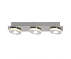 Brilliant g08530/21Â a, Crossing lampada LED da parete e soffitto, 3Â luci, in alluminio, 4Â W, alogeno, in nichel, 7Â x 41Â x 10Â cm