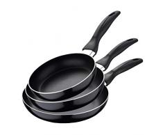 San Ignacio Set 3 padelle (16,20,24 cm) alluminio pressato, adatto per induzione, blu navy, nero