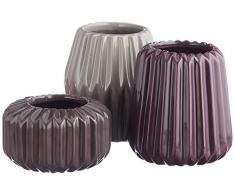 Mi Casa - Set di 3 vasi in Ceramica a Righe