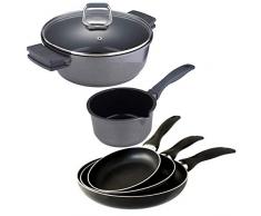 San Ignacio PK1316 Set Cazo. Casseruola bassa e 3 padelle, grigio