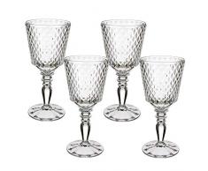 Villeroy&Boch 11-7319-8110 Villeroy & Boch-Boston Flare - Set di 4 calici da vino rosso, con motivo a rombi, lavabili in lavastoviglie