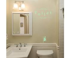 Fillplus Adesivi murali WC e WC Glowing Sticker murale Decalcomanie Arte Soggiorno Scuola Materna Ristorante Hotel Cafe Ufficio Decorazioni per la casa Decorazione, Multicolore
