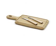 Sabatier 168-013 - Set da Cucina: Tagliere 27 cm x 16 cm x 1,8 cm + pelapatate 7 cm e Coltello Frutta e Verdura 6,5 cm â Manico ergonomico ricoperto Antibatterico