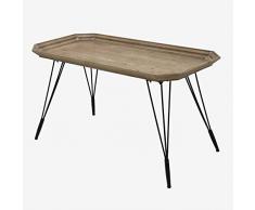 Better & Best Rctg Tavolo Rettangolare Grande Naturale Gambe in Ferro Art Deco, Dimensioni 119 x 59 x 65 cm, Materiale: Legno/Metallo, Marrone