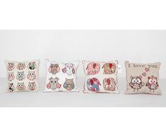 Sukima Decor Patchwork Cuscino, Combinazione di Poliestere, Multicolore, 30Â x 30Â x 20Â cm, 4Â Pezzi