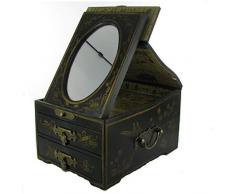 lachineuse Cofanetto per Gioielli, Stile Antico, Cortile Imperiale Cinese, Colore Nero