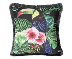 Design91 - Federa per Cuscino, Morbida e Decorativa, per Camera da Letto, Soggiorno, 2 Pezzi, Nero + Verde + Rosa, 45 x 45 cm