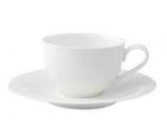 Villeroy & Boch New Cottage Basic Tazza Caffe con Piatto, Premium Porcellana, Bianco