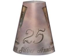 Royal Designs TLS-1007A-20 - Paralume in carta pergamena per 25Â° anniversario di matrimonio, colore: Argento